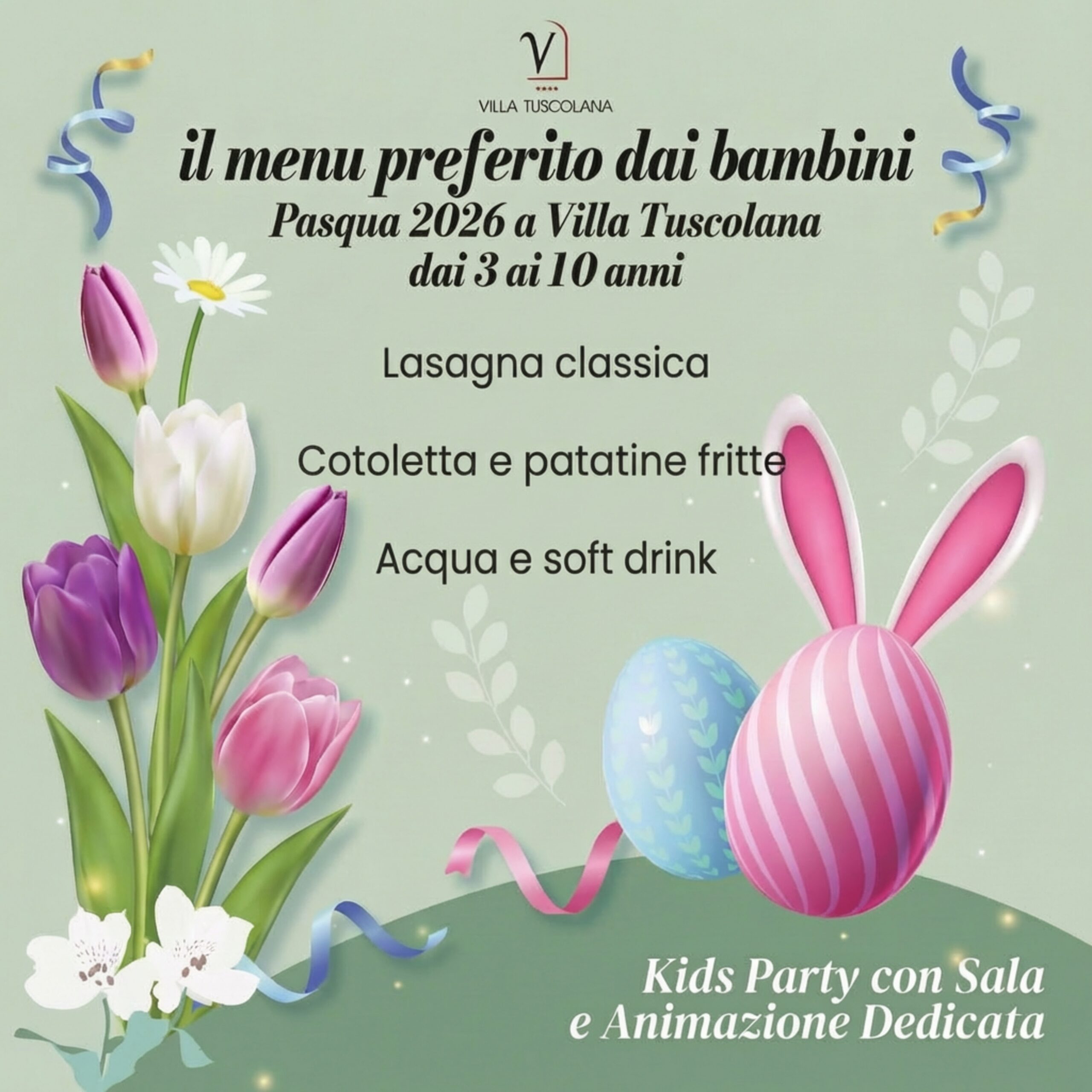 Menu Bambini Pranzo di Pasqua Villa Tuscolana